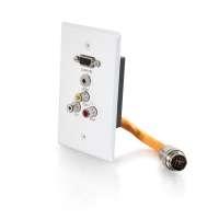 2212-60030-001 Faceplate: Quiktron RapidRun, VGA, 3.5mm, Composite Video & Stereo Audio - White