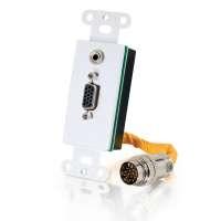2212-60054-001 Decora Faceplate Insert: Quiktron RapidRun, VGA, 3.5mm - White