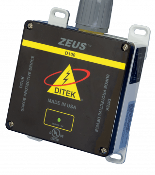 D100-120/2401 Ditek 120/240 VAC Split Phase, 3W(+G), 100kA, SPD Type 1 & 2,  UL1449 Listed