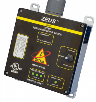 D200-120/2083Y Ditek 120/208 VAC 3 Phase WYE, 4W(+G), 200kA, SPD Type 1 & 2, UL1449  Listed