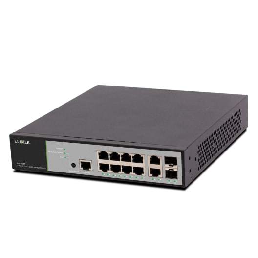 Ethernet Switch: Luxul XMS-1208P, 12 Port, Gigabit with PoE+, Managed